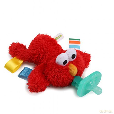 Kojący smoczek z pluszową zabawką - Elmo