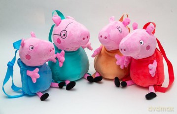 Peppa Pig Bagpacks made of plush. 30 cm~ tall. 4 differnet characters Świnka Peppa