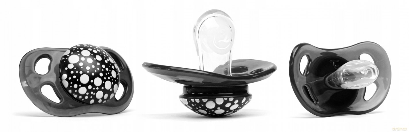 Smoczki uspokajające Twistshake 2x Pacifier Black White 0-6m