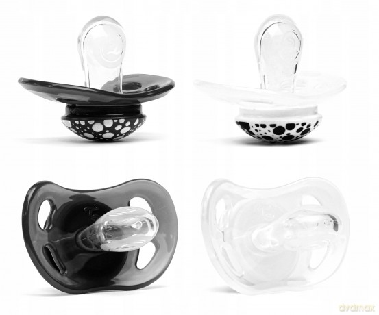 Smoczki uspokajające Twistshake 2x Pacifier Black White 0-6m
