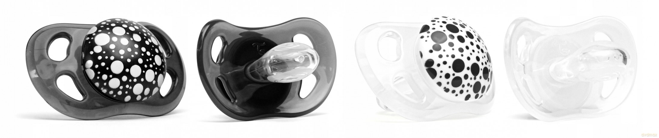 Smoczki uspokajające Twistshake 2x Pacifier Black White 0-6m