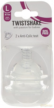 Smoczek do butelek Twistshake Anti-Colic Teat Large 4+m