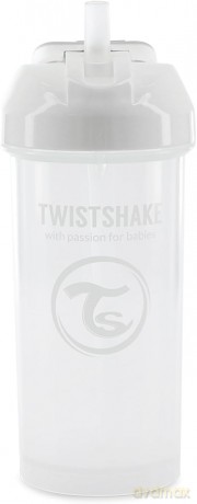Twistshake Kubek niekapek ze słomką 360ml Biały