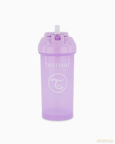 Twistshake Kubek niekapek ze słomką 360ml Pastelowy fiolet