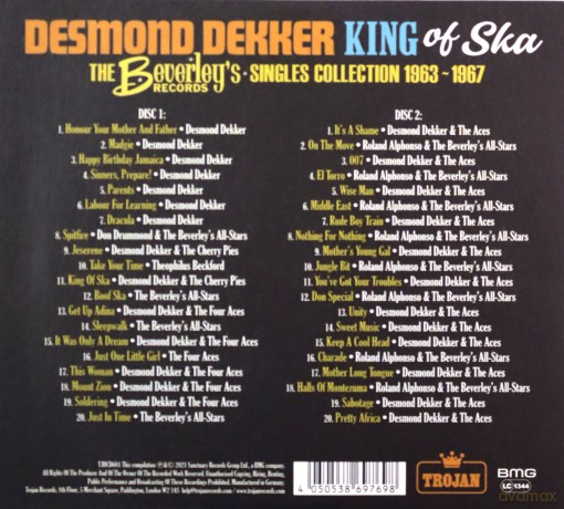 Desmond Dekker: King Of Ska: The Beverley's Records Singles Collection, 1963  1967 [2CD]