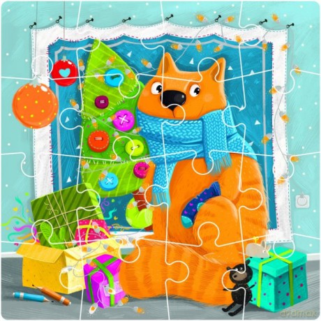 16 el. Kocie Boże Narodzenie [PUZZLE]