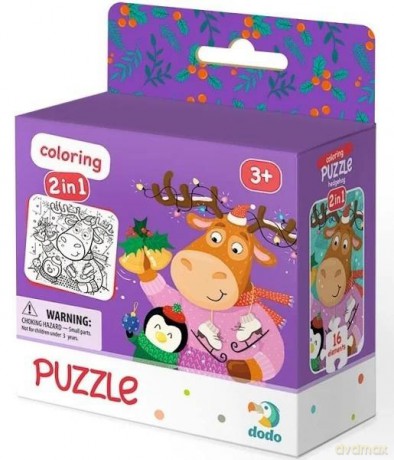 Kolorowanka 16 el. Renifer I Pingwin [PUZZLE]