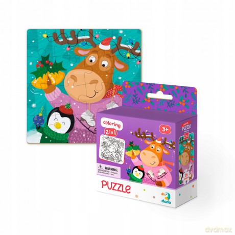 Kolorowanka 16 el. Renifer I Pingwin [PUZZLE]