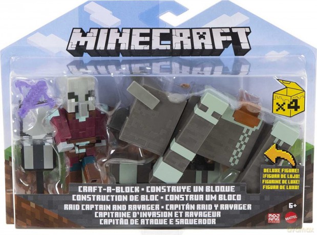 Minecraft 2-pak Ravager i kapitan Raid [FIGURKA]