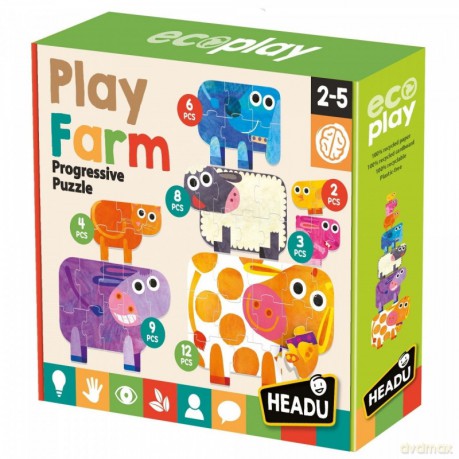 Puzzle progresywne Headu - Farma 7 szt.