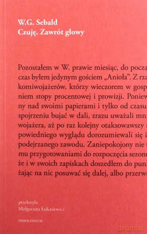 Czuję. Zawrót głowy - W.G. Sebald [KSIĄŻKA]