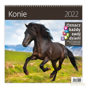 Kalendarz 30 x 30 z naklejkami Konie 2022 [KALENDARZ]