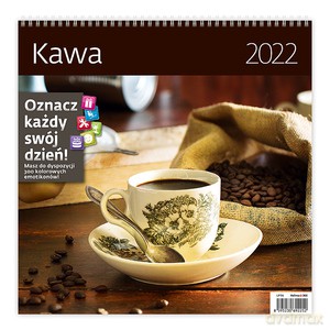 Kalendarz 30 x 30 z naklejkami. Kawa 2022 [KALENDARZ]