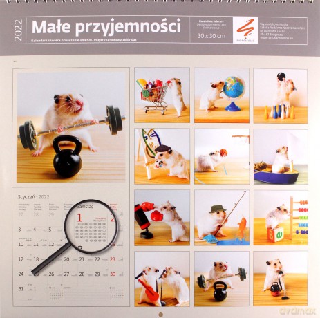 Kalendarz 30 x 30 z naklejkami. Małe przyjemności 2022 [KALENDARZ]