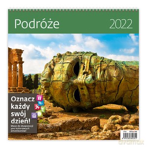 Kalendarz 30 x 30 z naklejkami. Podróże 2022 [KALENDARZ]