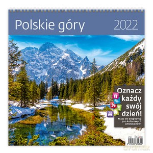 Kalendarz 30 x 30 z naklejkami. Polskie góry 2022 [KALENDARZ]