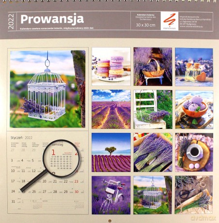 Kalendarz 30 x 30 z naklejkami. Prowansja 2022 [KALENDARZ]