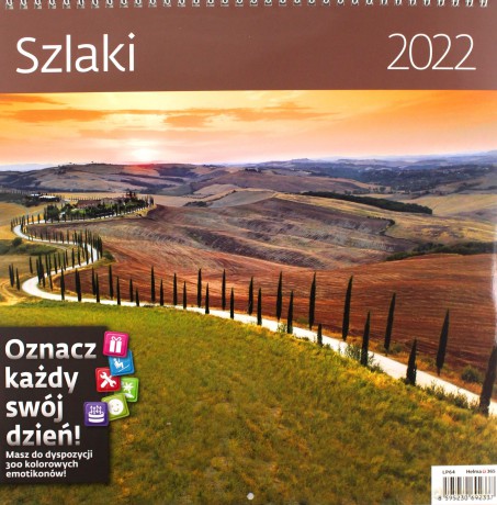 Kalendarz 30 x 30 z naklejkami. Szlaki 2022 [KALENDARZ]