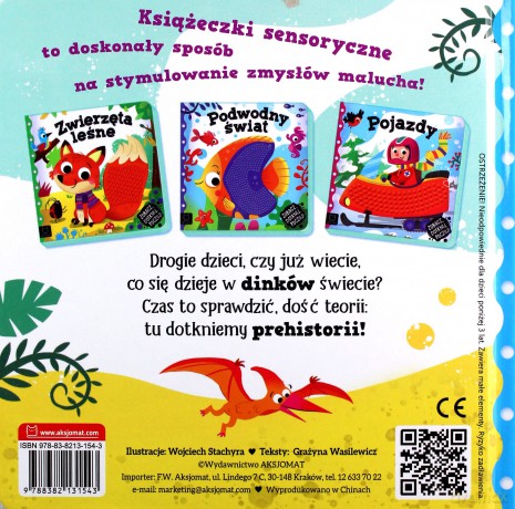 Zobacz, dotknij, poczuj! Dinusie. Książeczka sensoryczna - Grażyna Wasilewicz [KSIĄŻKA]