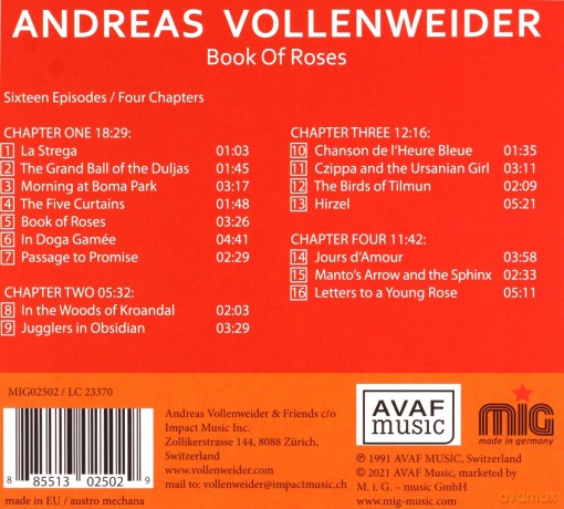 Andreas Vollenweider: Book Of Roses (digipack) [CD]