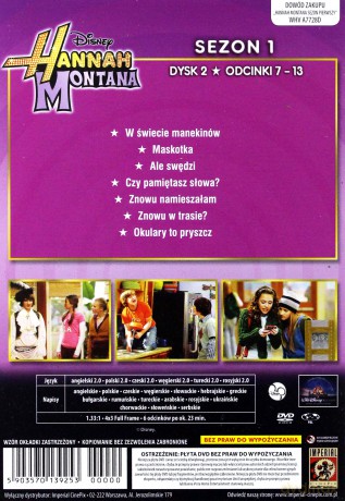 Hannah Montana sezon 1 odcinki 07-13 (Disney) [DVD]