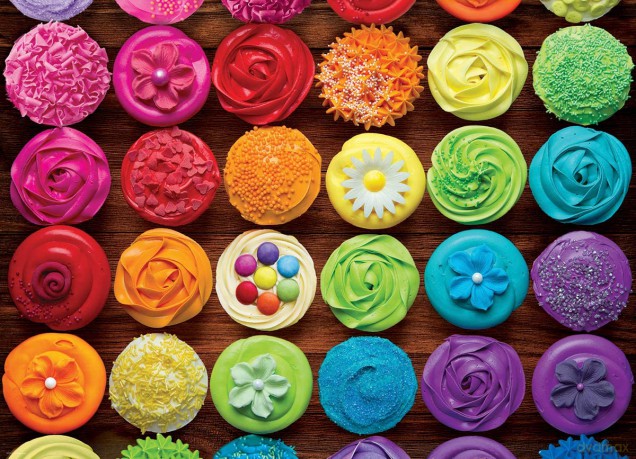EUROGRAPHICS 1000 el. Cupcake Rainbow 6000-5625 [PUZZLE]