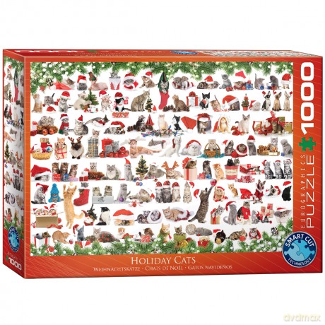 EUROGRAPHICS 1000 el. Holiday Cats 6000-0940 [PUZZLE]