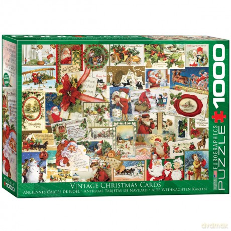 EUROGRAPHICS 1000 el. Vintage Christmas Cards 6000-0784 [PUZZLE]
