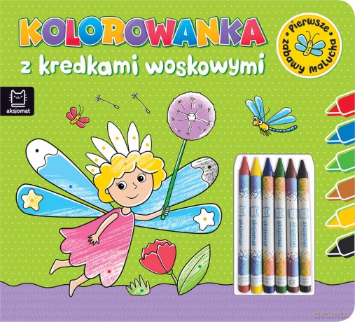 Kolorowanka z kredkami woskowymi. Pierwsze zabawy malucha. Książeczka zielona [KSIĄŻKA]