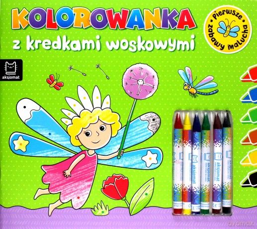 Kolorowanka z kredkami woskowymi. Pierwsze zabawy malucha. Książeczka zielona [KSIĄŻKA]