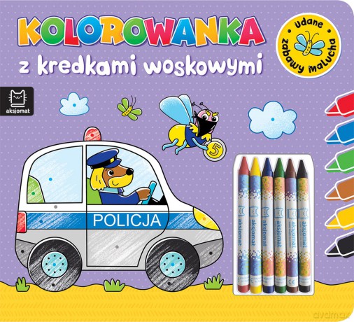 Kolorowanka z kredkami woskowymi. Udane zabawy malucha. Książeczka fioletowa [KSIĄŻKA]