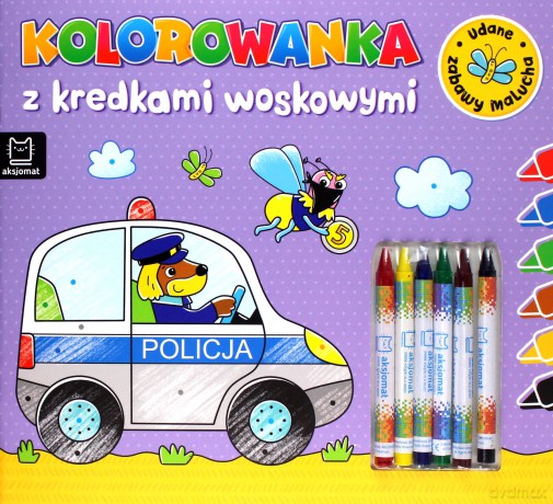 Kolorowanka z kredkami woskowymi. Udane zabawy malucha. Książeczka fioletowa [KSIĄŻKA]