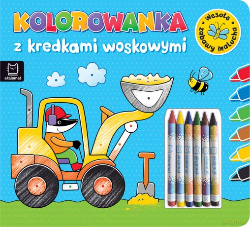 Kolorowanka z kredkami woskowymi. Wesołe zabawy malucha. Książeczka niebieska [KSIĄŻKA]