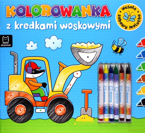 Kolorowanka z kredkami woskowymi. Wesołe zabawy malucha. Książeczka niebieska [KSIĄŻKA]