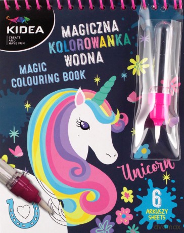 Magiczna wielorazowa kolorowanka wodna Kidea JEDNOROŻEC