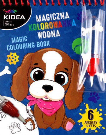 Magiczna wielorazowa kolorowanka wodna Kidea PIESKI