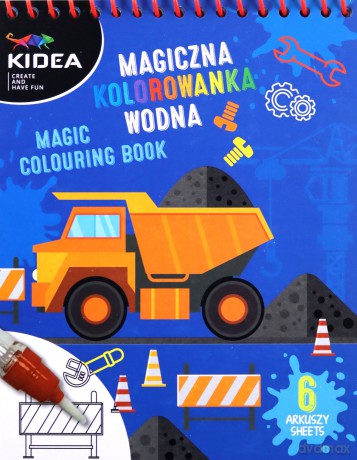 Magiczna wielorazowa kolorowanka wodna Kidea POJAZDY