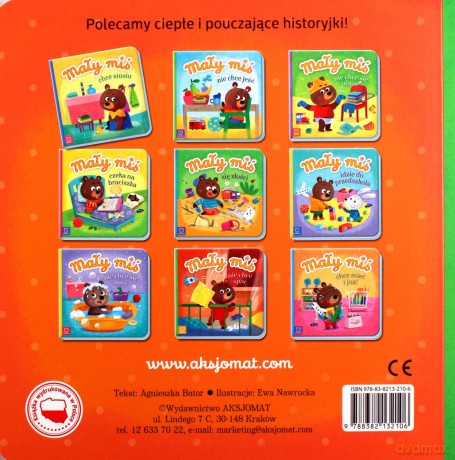 Mały miś nie chce spać - duży format - Agnieszka Bator [KSIĄŻKA]