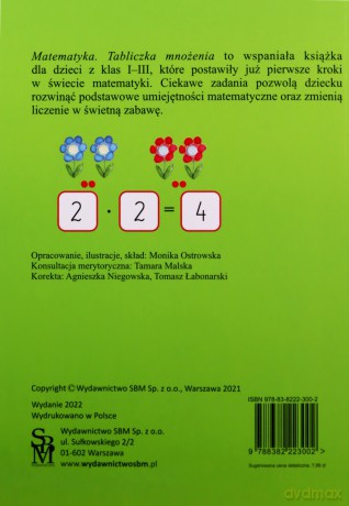 Matematyka. Tabliczka mnożenia. Zeszyt ćwiczeń dla klas 1-3 - Monika Ostrowska [KSIĄŻKA]