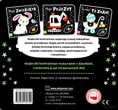 Moje pojazdy. Książeczka kontrastowa - Agnieszka Bator [KSIĄŻKA]
