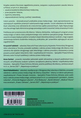 Prawo medyczne dla lekarzy. Wybrane zagadnienia - Krzysztof Izdebski, Anna Karkut, Karol Kolankiewicz [KSIĄŻKA]