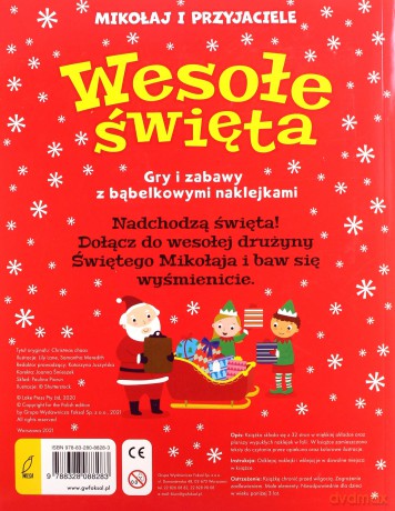 Wesołe święta. Wypukłe naklejki [KSIĄŻKA]