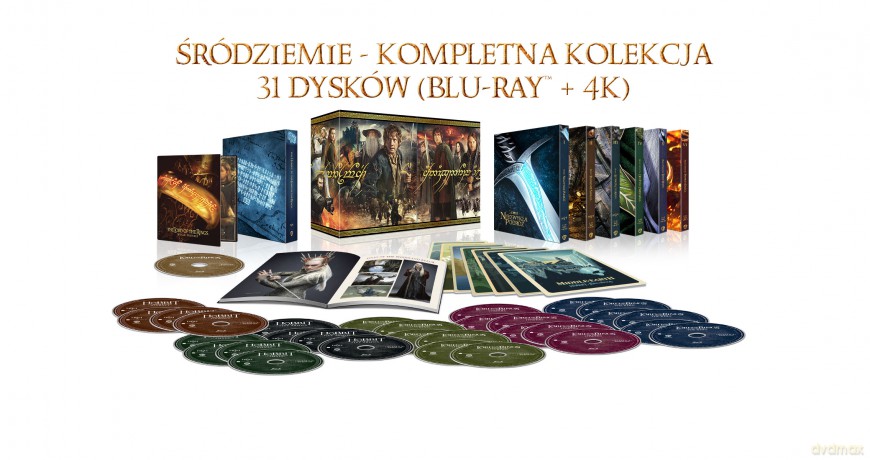 Śródziemie. Kompletna Kolekcja: Hobbit / Władca Pierścieni [BOX] [12xBlu-Ray 4K]+[19xBlu-Ray]