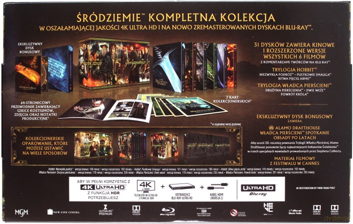 Śródziemie. Kompletna Kolekcja: Hobbit / Władca Pierścieni [BOX] [12xBlu-Ray 4K]+[19xBlu-Ray]