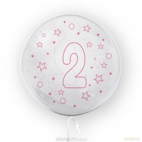 Balon 45 cm Gwiazdki cyfra 2 różowy