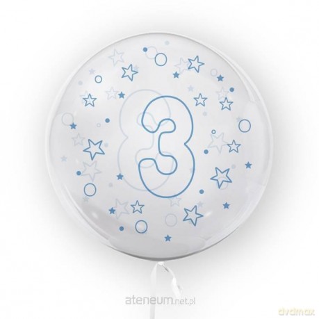 Balon 45 cm Gwiazdki cyfra 3 niebieski