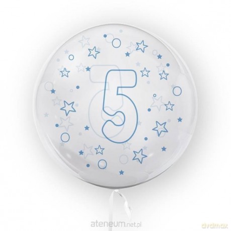 Balon 45 cm Gwiazdki cyfra 5 niebieski