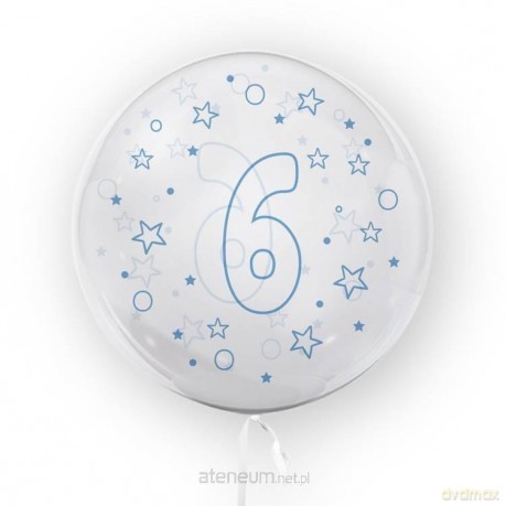 Balon 45 cm Gwiazdki cyfra 6 niebieski