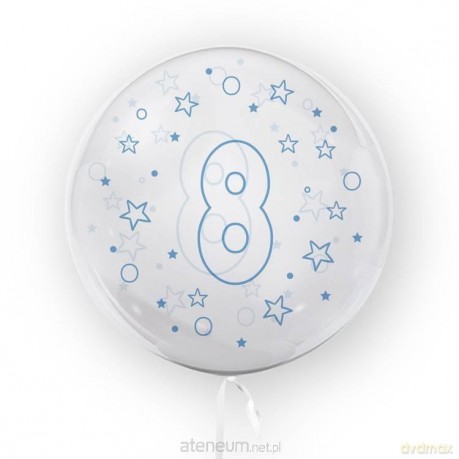 Balon 45 cm Gwiazdki cyfra 8 niebieski