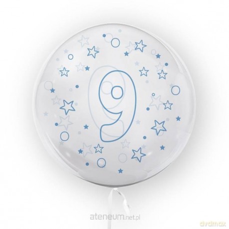 Balon 45 cm Gwiazdki cyfra 9 niebieski